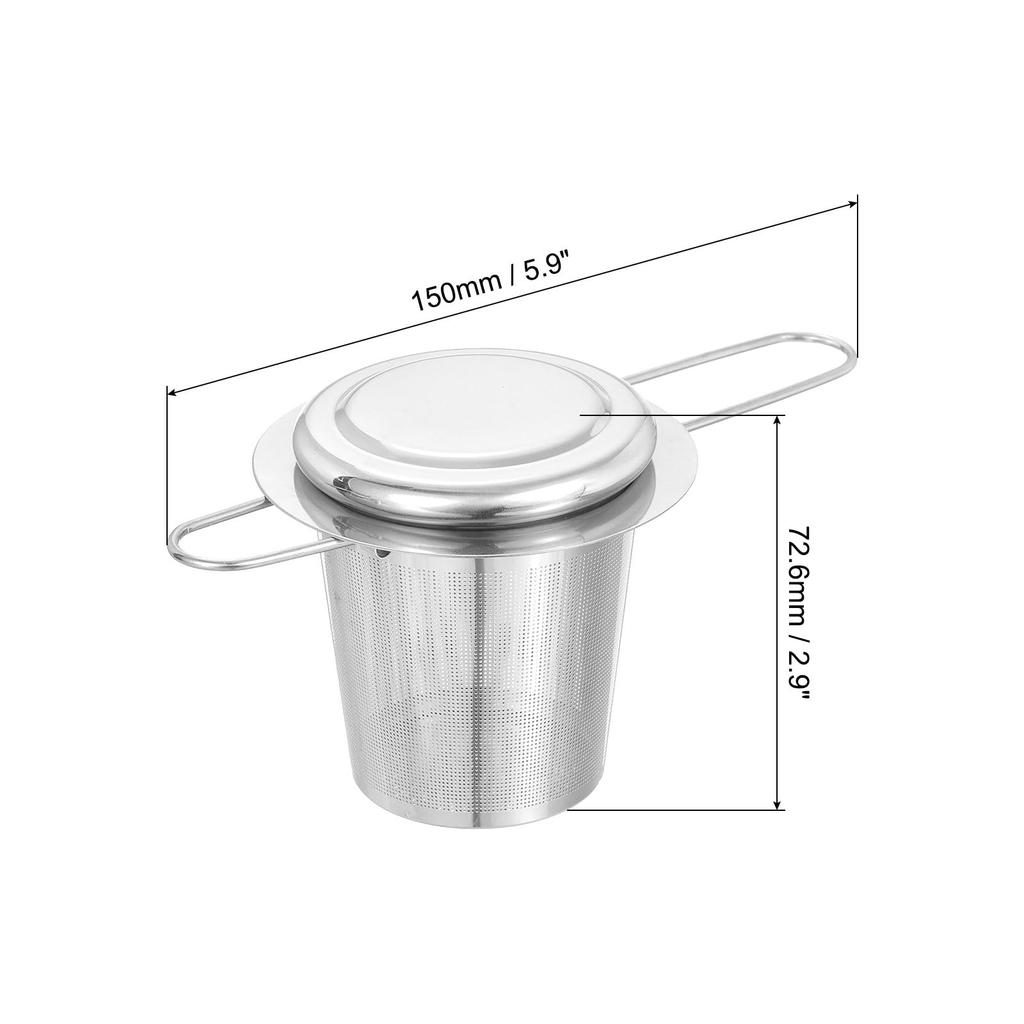uxcell 1-Piece Tea Infuser Filter, Fine Mesh, Loose Tea Steeper with Folding Handle, Stainless Steel Tea Strainer for Loose Leaf Tea, Silver