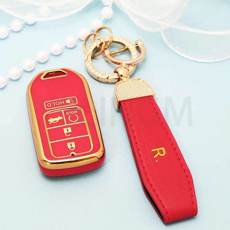 5 Buttons Tpu Key Fob Cover For Honda Accord Civic Cr-V Insight Passport Pilot Smart Remote Keyless