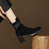 Fashion 2025 New Autumn Women Boots Round Toe Chunky Heel Cow Suede Leather Women Shoes Short Modern Boots Daily Shoes Platform Boots