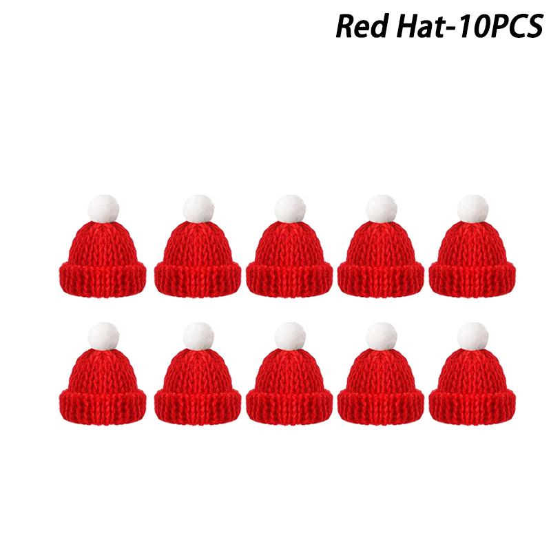 Mini Christmas Hat Mini Scarf Red Green Christmas Color Hanging Finger Hat Lollipop Bottle DIY Christmas Party Decoration
