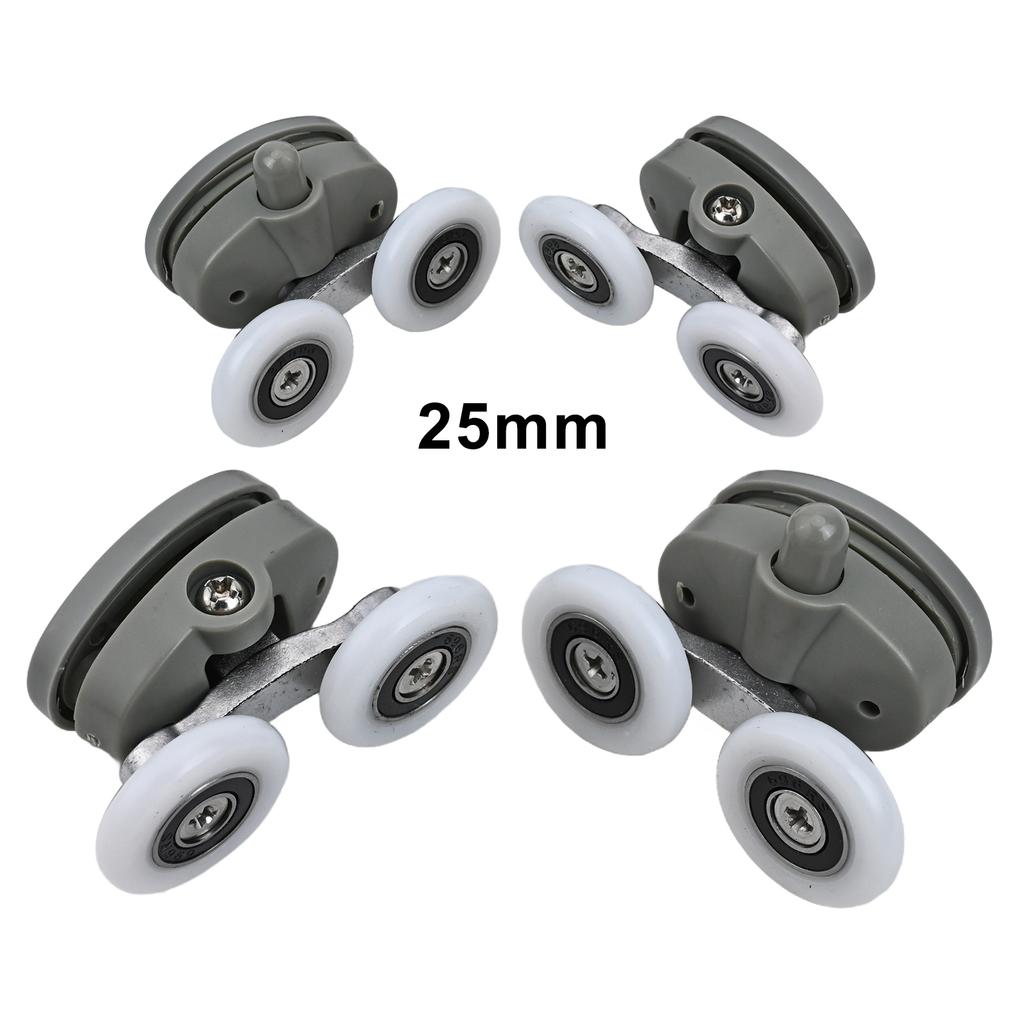 Wheels Top Bottom Rollers 19 23 25 27mm Adjustable Replacement Shower Door 4 X 4pcs Accessories Bathroom Nylon