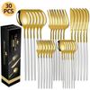 Portugal Stainless Steel 30-Piece Cutlery Set: Western Steak Knife, Fork, Spoon in Gift Box