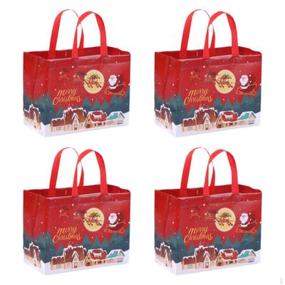4 Pack Christmas Gift Bags, Party Multifunctional Non-Woven Tote Bags