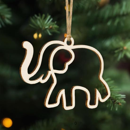 5 Pcs Wooden Christmas Ornaments Sister Hood Elephant Dog Bee Ornament for Xmas Tree Friendship Gifts for Women Best Friends