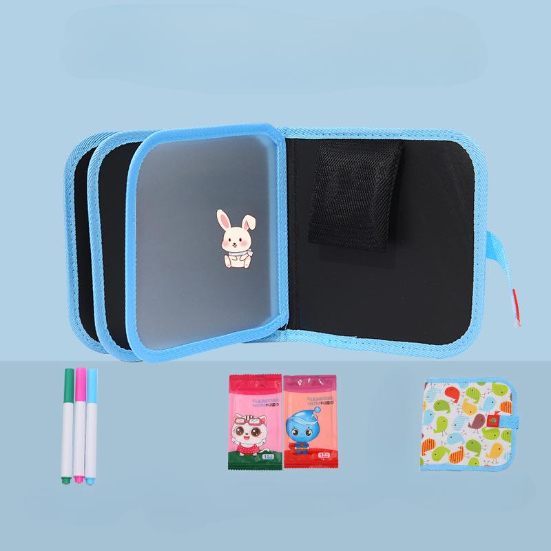 

1 шт. Детская волшебная доска для рисования, развивающие детские игры, раскраски, детские игрушки для рисования, 6-сторонние стираемые доски с водой, 3 меловых маркера