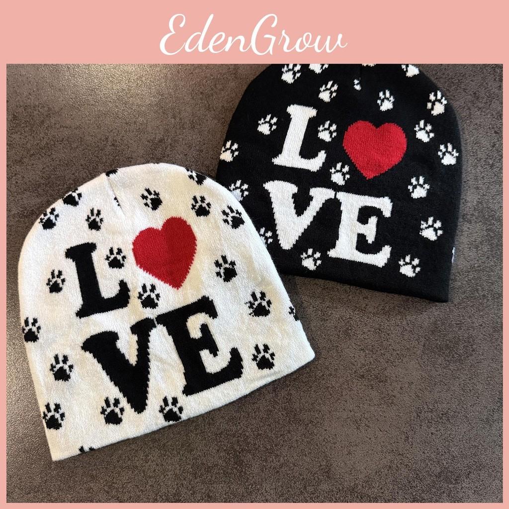 Pattern Love Letter Beanie Knitted Hat For Warm Winter Cap Breathable Fashion