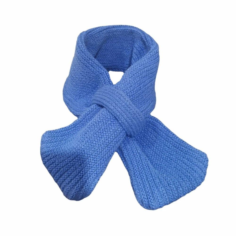 Korean Style Boys Girls Scarf Solid Color Winter Knit Scarves Simple Kids Knitted Scarf  Gifts