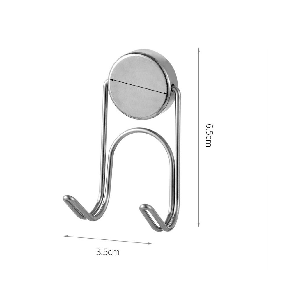 Dual Hook Magnetic Hooks Stainless Steel Multifunctional Magnets Hanging Hooks Heavy Duty Refrigerator Hook