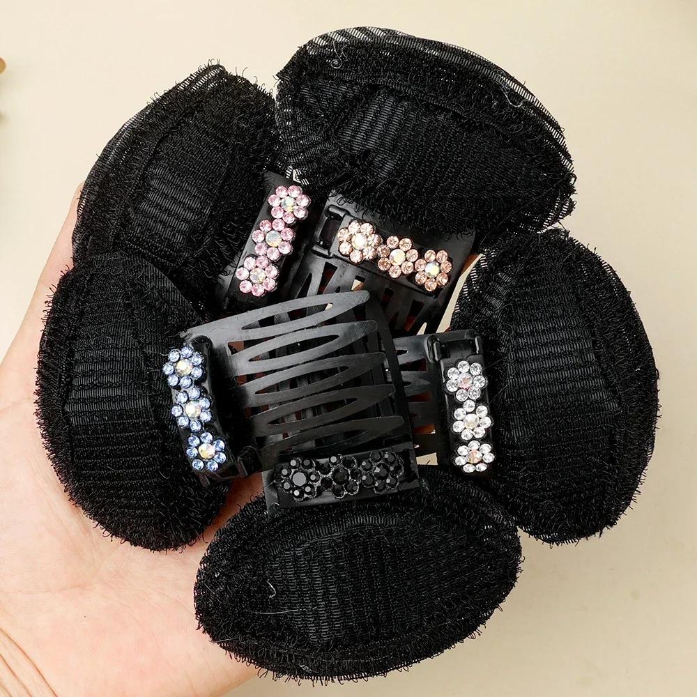 Neviditelný načechraný vlasový polštářek kamínková houba Hlavový polštářek Přední část vlasů Objem Base Puff Cushion Hair Bun Pro Styling Vlásenky