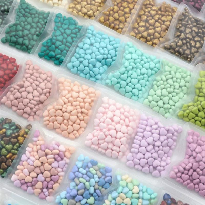 100pcs Fat Love Lacquer Wax Grains Heart-shaped Mixed Color DIY Hand Accounts Envelopes Sealed Wedding Invitation Decoration