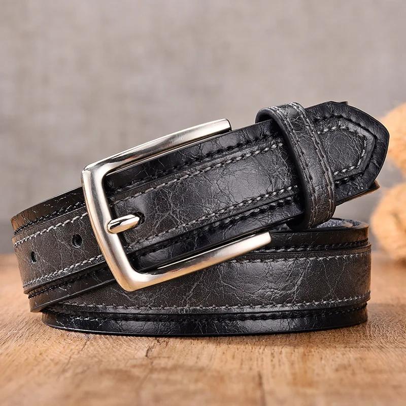 

New Men s Belt Fashion Casual Strap Male Jeans Designer Trouser Belts Pu Genuine Leather Luxury Brand Pin Buckle 100cm