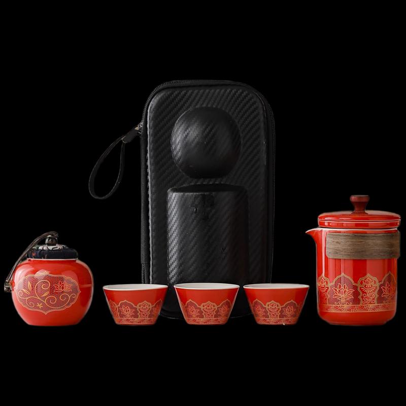 Woding Ancient Charm Travel Tea Set (One Pot, Three Cups)