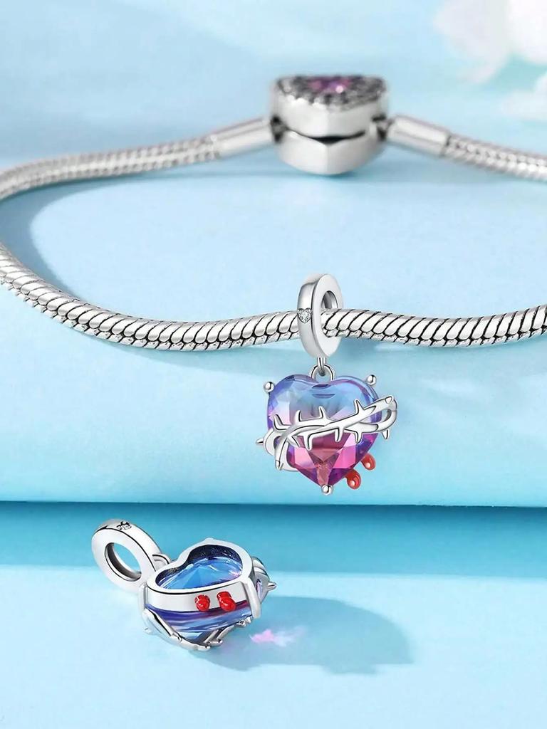 Charm Copper Colors Valentine'S Day Heart Bead For Original Bracelet Diy Beads Charms Jewellery Making Gift For Women Styfne