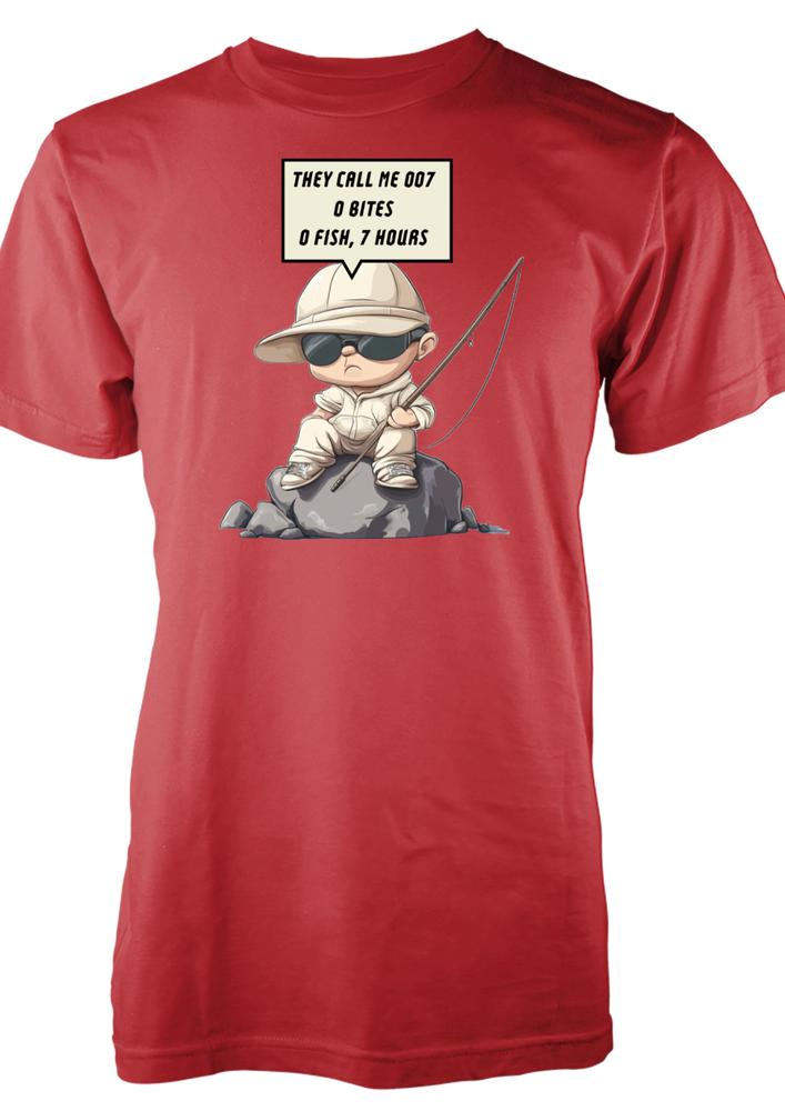Bnwt Fishing TShirt Funny 007 Zero Bites Zero Fish Novelty Tee For Adults S