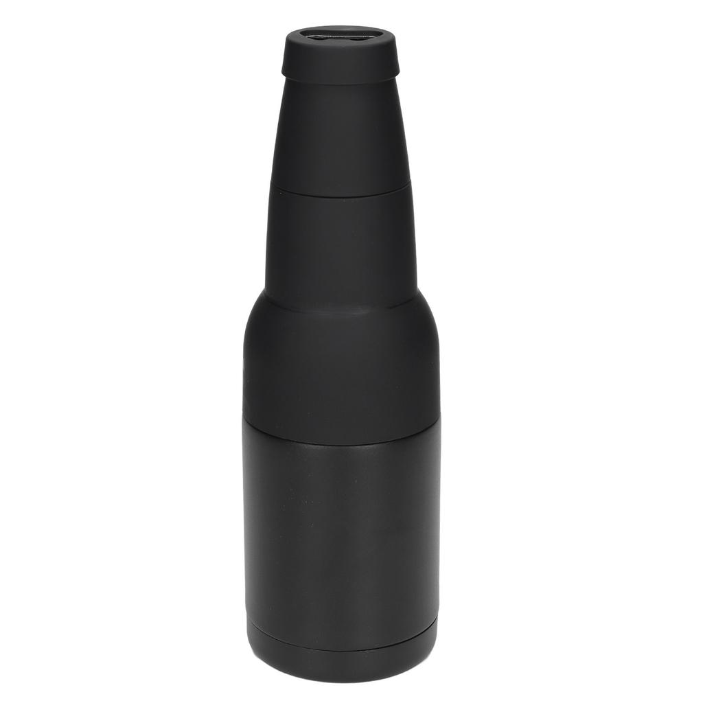 Vacuum Double Wall Stainless Steel Can Insulation and Cold Storage Tank with Bottle Opener Black