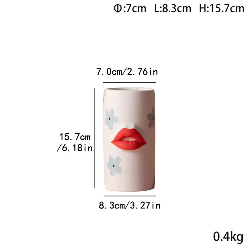 

Креативна червона губа керамічна ваза наклейка керамічна ваза ваза сад на вулиці настільні прикраси орнаменти домашній декор вишукані подарунки
