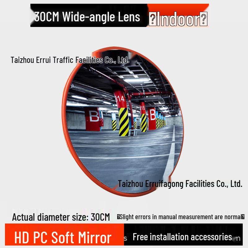80CM Reflective Road Traffic Mirror - Outdoor Wide-Angle Convex Lens for Safety