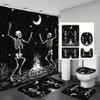 Happy Halloween Shower Curtain Black Skull 3D Printed Waterproof Polyester Bath Curtain For Home Shower Bathroom Decoration