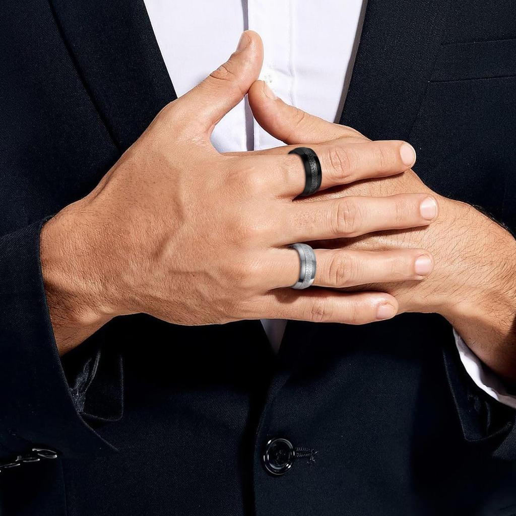 Modisches Titanium-Edelstahl-Ringset für Herren - Mehrere Stile und personalisiertes Design