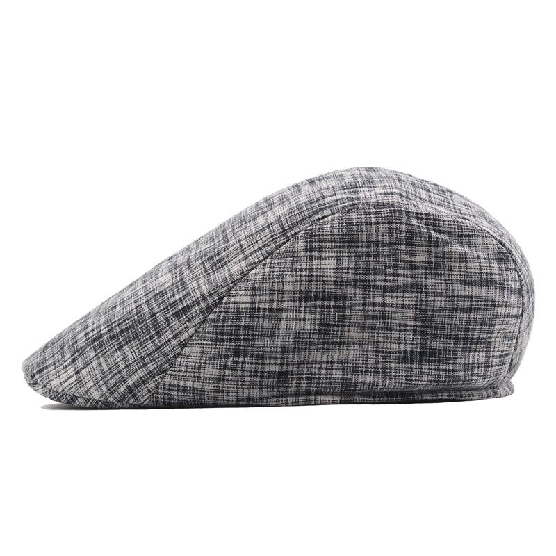 Hat Men's and Women's Autumn Stripes Contrasting Color Cap Cotton Short Brim Beret Hot-selling Forward Hat