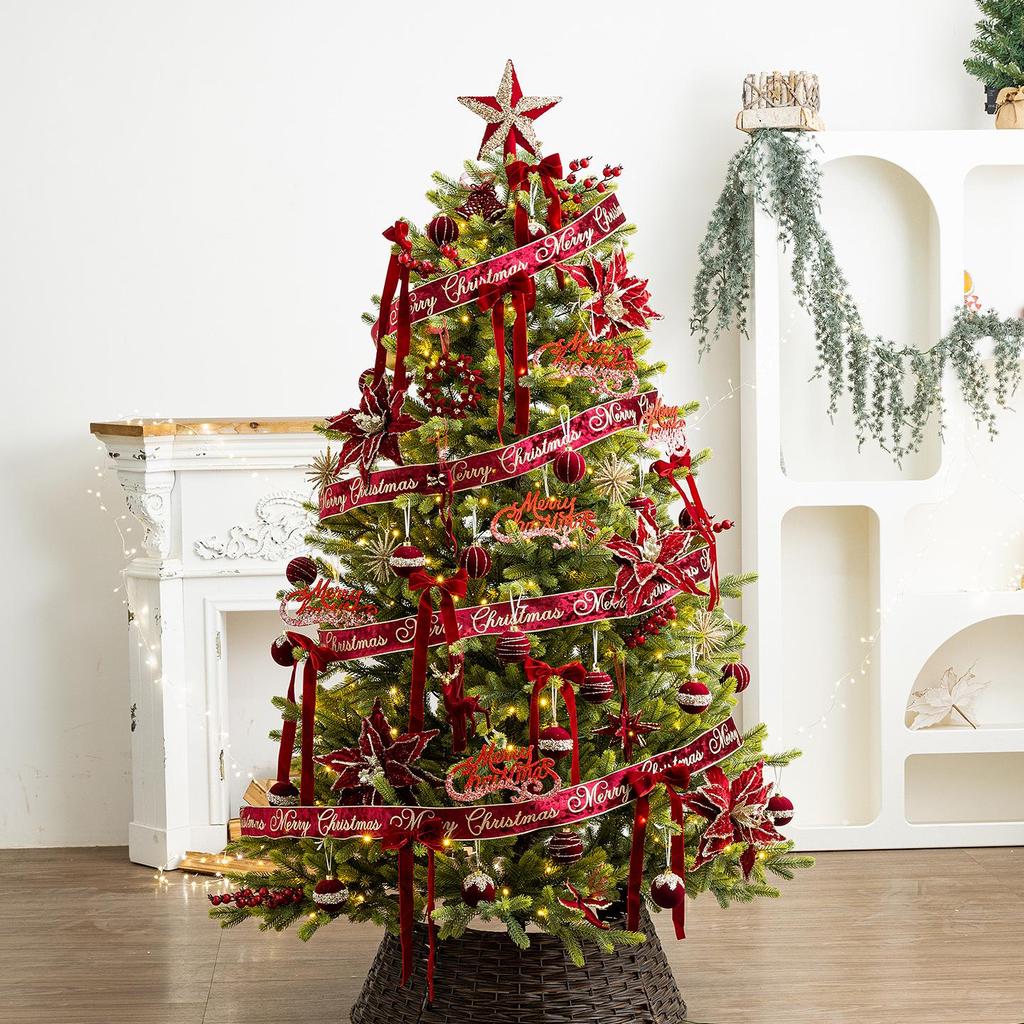 Red Velvet Ribbon Bow for Christmas Gift Box & Tree Decoration