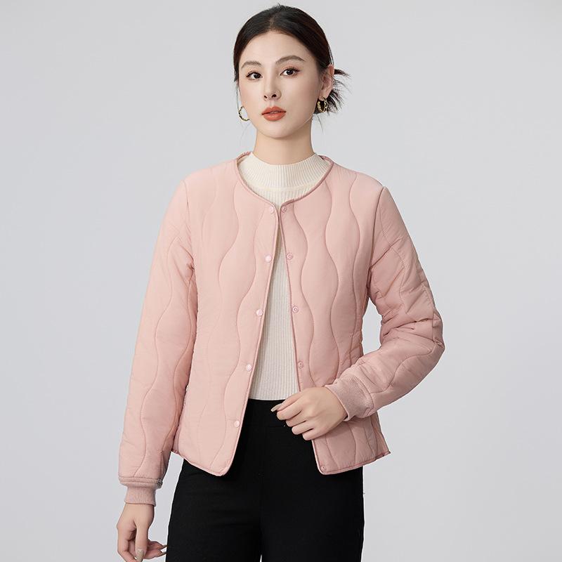 Autumn and winter new cotton clothes women's velvet thickened cotton liner slim and thin cold-proof warm collarless jacket
