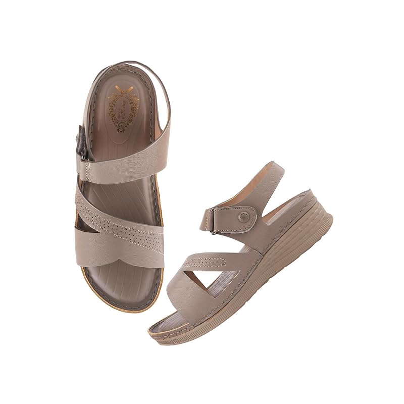 Shoetopia Comfortable Brown Doctor Sole Heels For Women & Girls /Eu36