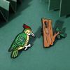 Funny Squirrel And Pinecone Enamel Brooches Woodpecker And Tree Trunk Shaped Pins Forest Animal Monkey Badge