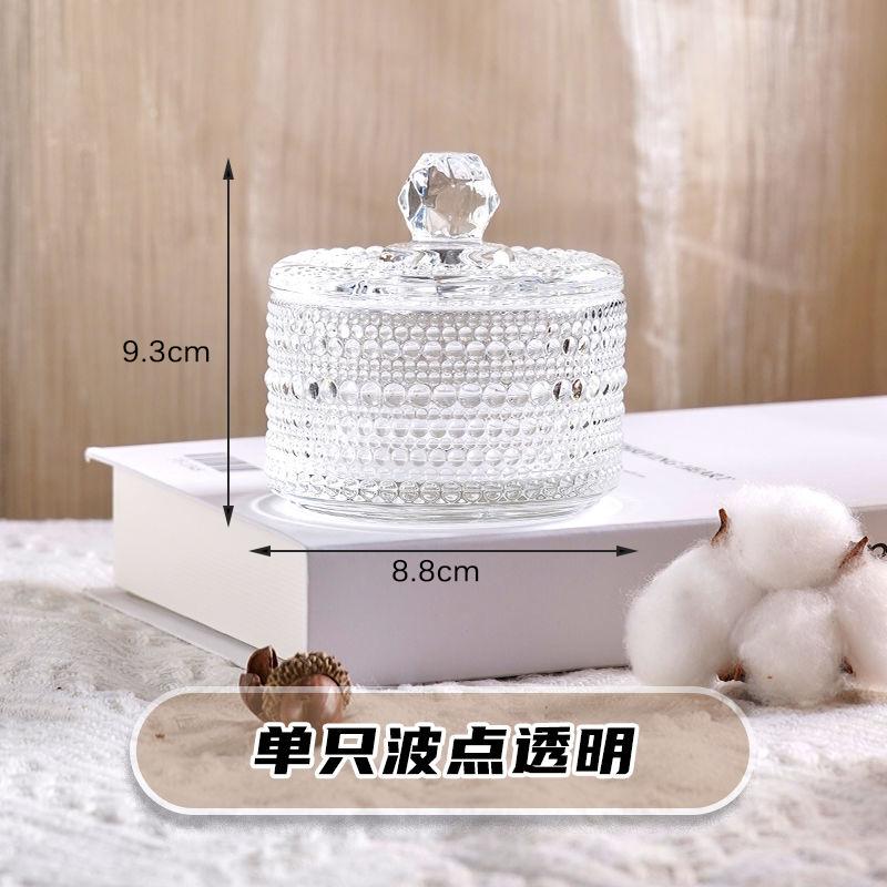 European Creative Luxury Crystal Glass Candy Jar with Lid Dried Fruit Jar Jewelry Storage Box Home Decoration Storage Jar