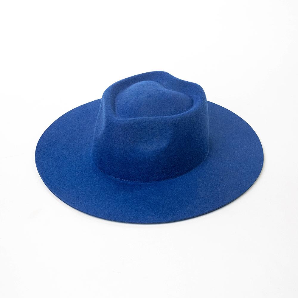 Wollfilz Fedora Hut Pfeilspitzenhut Herren und Damen Fedora Panama Damen Herbst und Winter Panama Hut Breitkrempiger Hut Fedora
