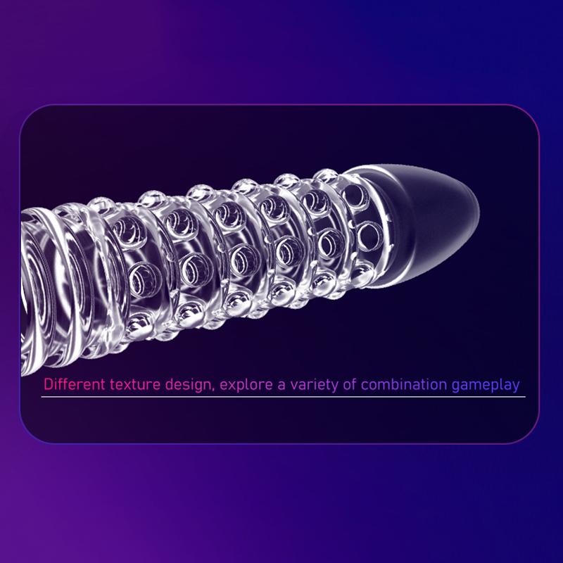 MELEON Wiederverwendbare Kondome für den Penis, Penisverlängerung, Ärmel, Spermasperre, Penisring, Dildo-Abdeckung, Sexspielzeug für Männer, Verzögerung der Ejakulation