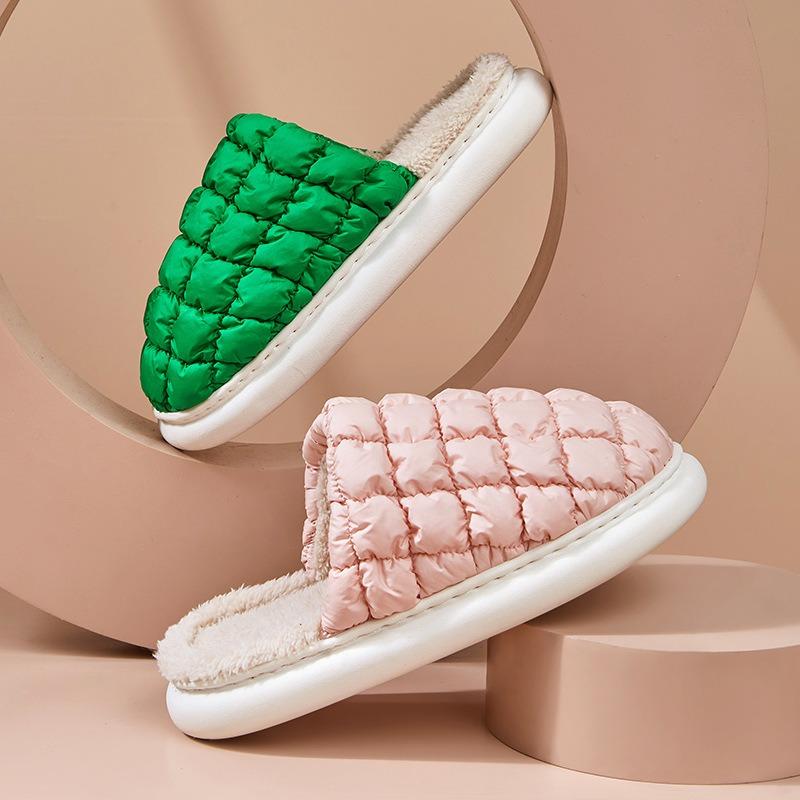 New autumn and winter cotton slippers warm women's waterproof couple indoor velvet slippers home