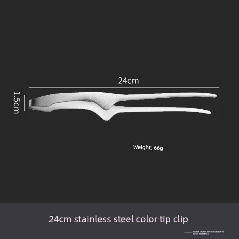 Korean Style Barbecue Clip 304 Stainless Steel Clip BBQ Clamp Roast Meat Shop Long Strawberry Clamp Barbecue Special Anti-Scalding Clip
