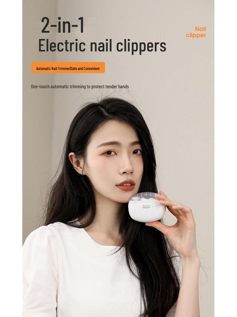 Automatic Electric Nail Clipper & Grinder: Safe for Elderly, Children, and Adults - Anti-Pinch Design