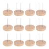 12 Pieces Crochet Dolls Display Stand Doll Holder Decorative Sturdy Metal Pins DIY Wood Base