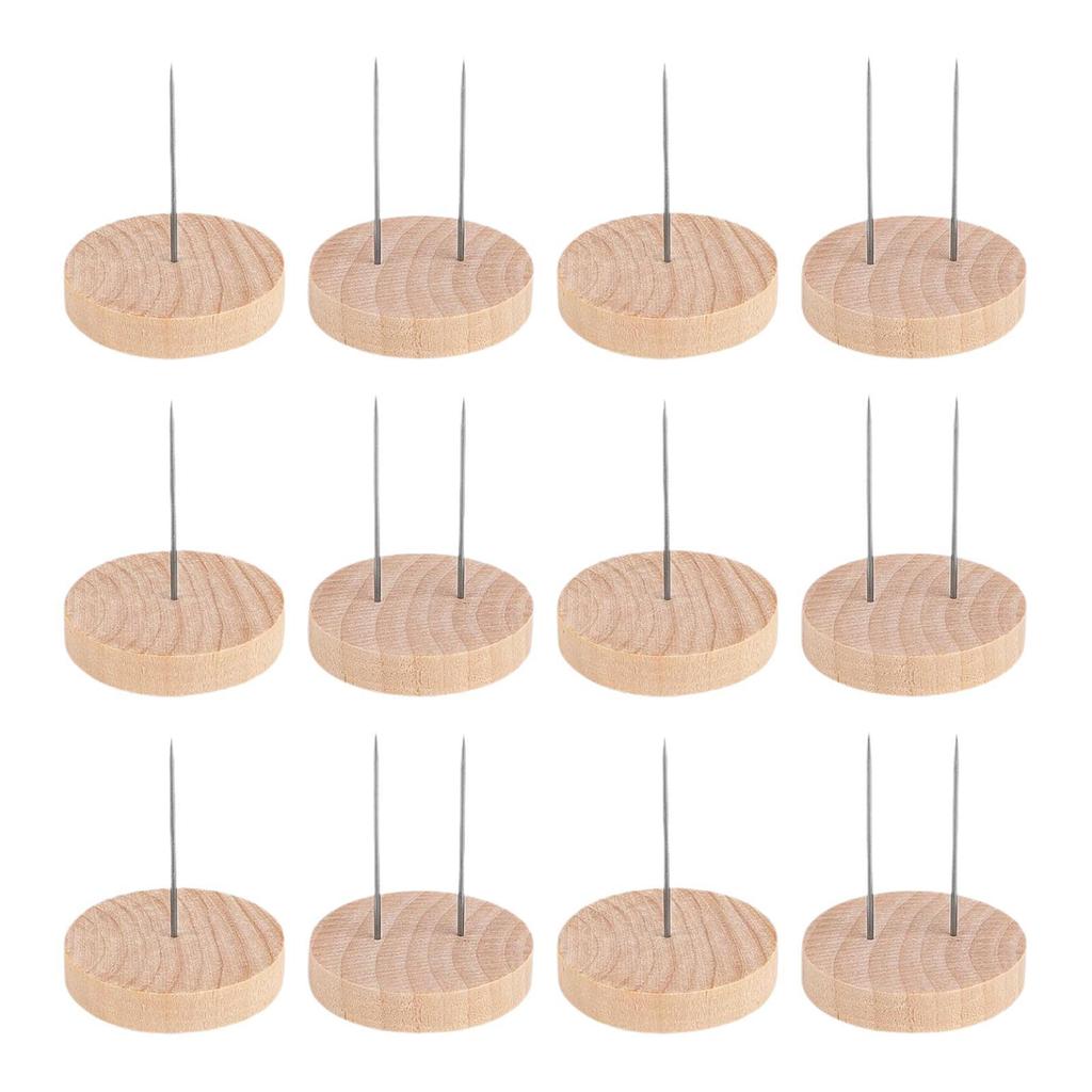 12 Pieces Crochet Dolls Display Stand Doll Holder Decorative Sturdy Metal Pins DIY Wood Base