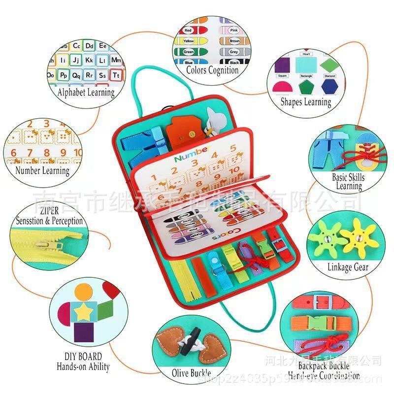 Montessori Inspired Felt Busy Board For Toddlers Early Education Dinosaur Learning Board