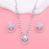 Elegant Dazzling Rhinestones Stud Earrings And Pendant Necklace Set Lightweight Alloy Jewelry For Party Or Daily Wear