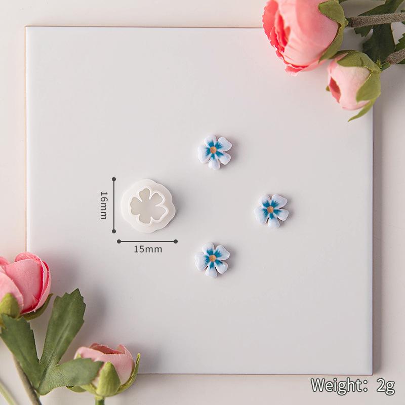 

Watercolor Flower Soft Pottery Earrings Mold Diy Five-petal Flower Clay Jewelry Pendant Water Transfer Sticker Handmade Tool