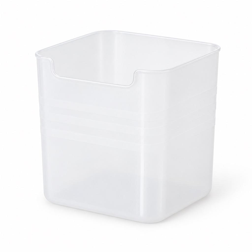 Frosted PP Refrigerator Door Storage Bin, 10 x10 x11cm, 1 / 2 / 3 Pieces
