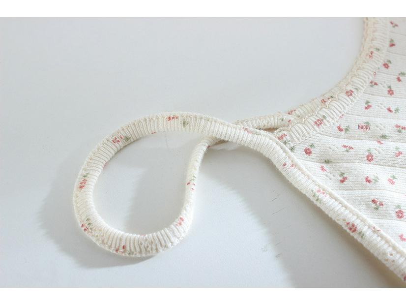 Baumwoll-Ärmellose Weste mit Schleife im Hong Kong-Stil für Damen