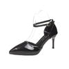 European & American Style Women's High-Heeled Single Strap Pointed Toe Sandals, Thin Heel, Sexy Hollow Design
