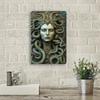 Gorgeous Medusa Wall Art: Stunning Gorgon Tin Sign with Snakes, 8x12Inch/20x30cm, Aluminum, Age 14+, Reusable Room Decoration
