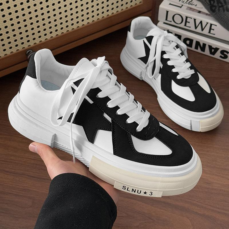 

Мужская обувь 2025 года, новые кроссовки для хлеба, мужская повседневная обувь для скейтбординга Guochao, прямая трансляция, хит продаж, обувь для скейтбординга для мужчин 39 чёрный