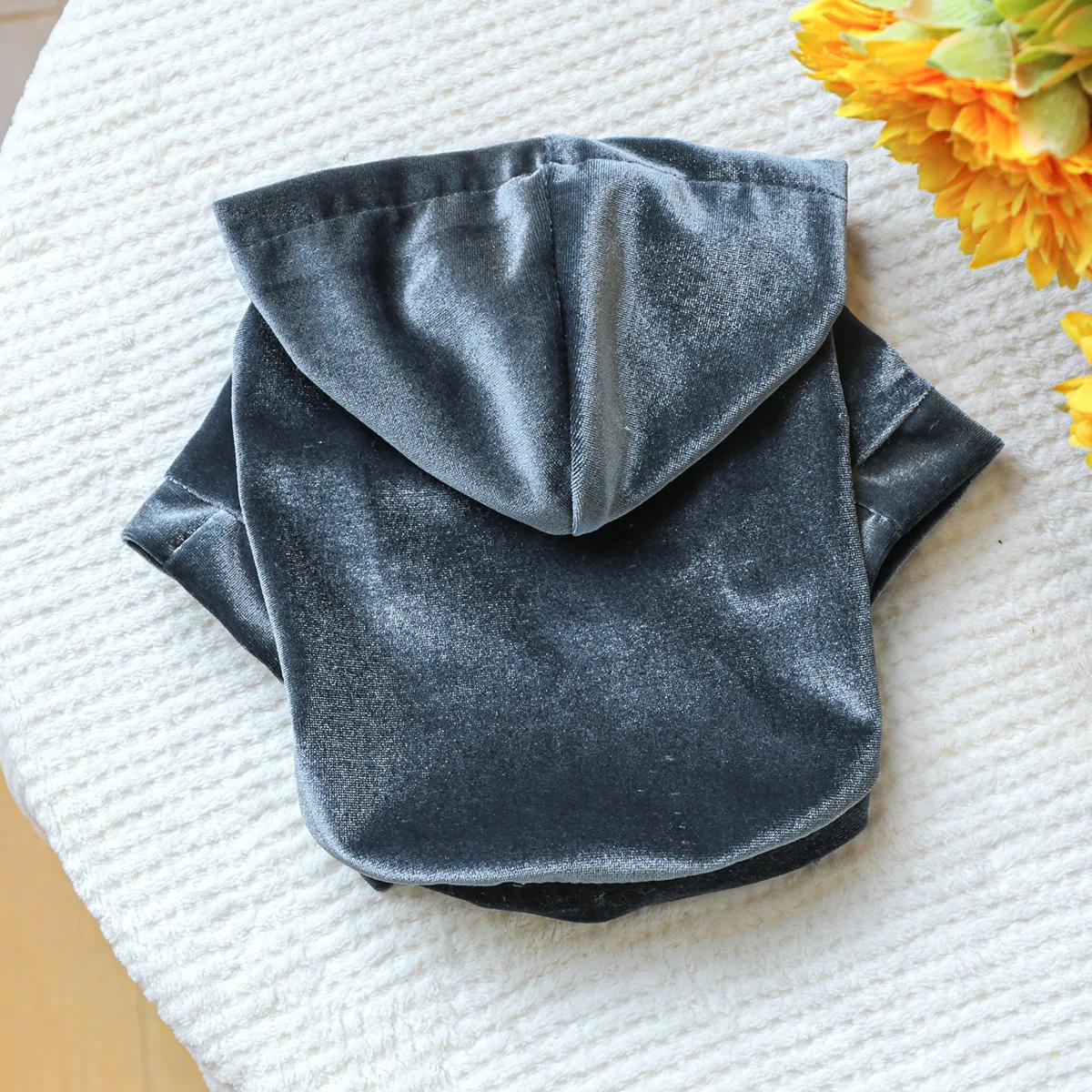 

Одежда для собак и кошек из бархата Осень/Зима, новинка из бархата, дизайнерская одежда для собак, толстовки с капюшоном для собак XS