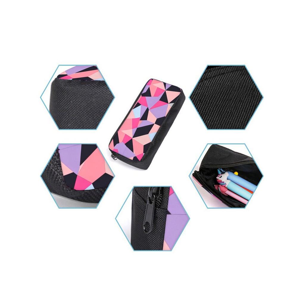 Geometric Triangle Print Three Piece Backpacks Set for Boy and Girls Best Gifts 2D Flat Cartoon School Bag for Children