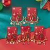 Shiny Christmas Earrings Drop Hoop For Women Santa Claus Xmas Tree Snowman Elk Snowflake Long Tassel Dangle Earrings Party Gift