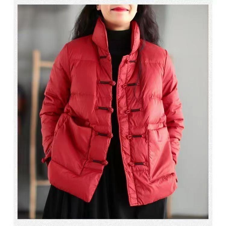 Chic Black Down Jacket for Women Lightweight Quilted Puffer Coat with Stand Collar Pockets Perfect Fall Winter Outdoor Activities