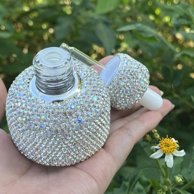 Skleněná lahvička s kapátkem s diamanty – 30ml luxusní nádobka na esenciální oleje na parfémy a péči o pleť