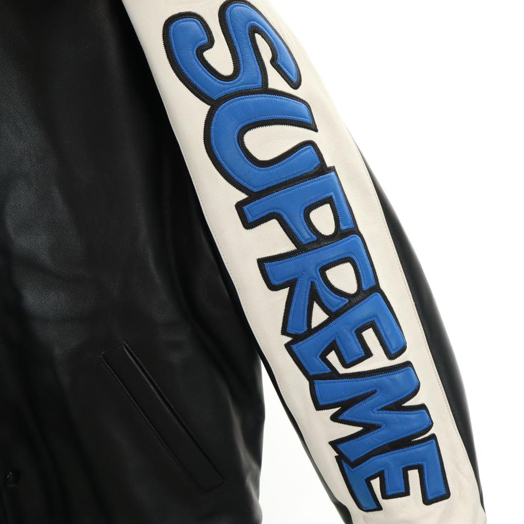 Supreme 20FW Šmoulové spolupráce Varsity bunda z ovčí kůže Pánská Použitá